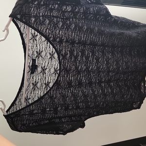 Black lace shirt (slightly cropped)- size small